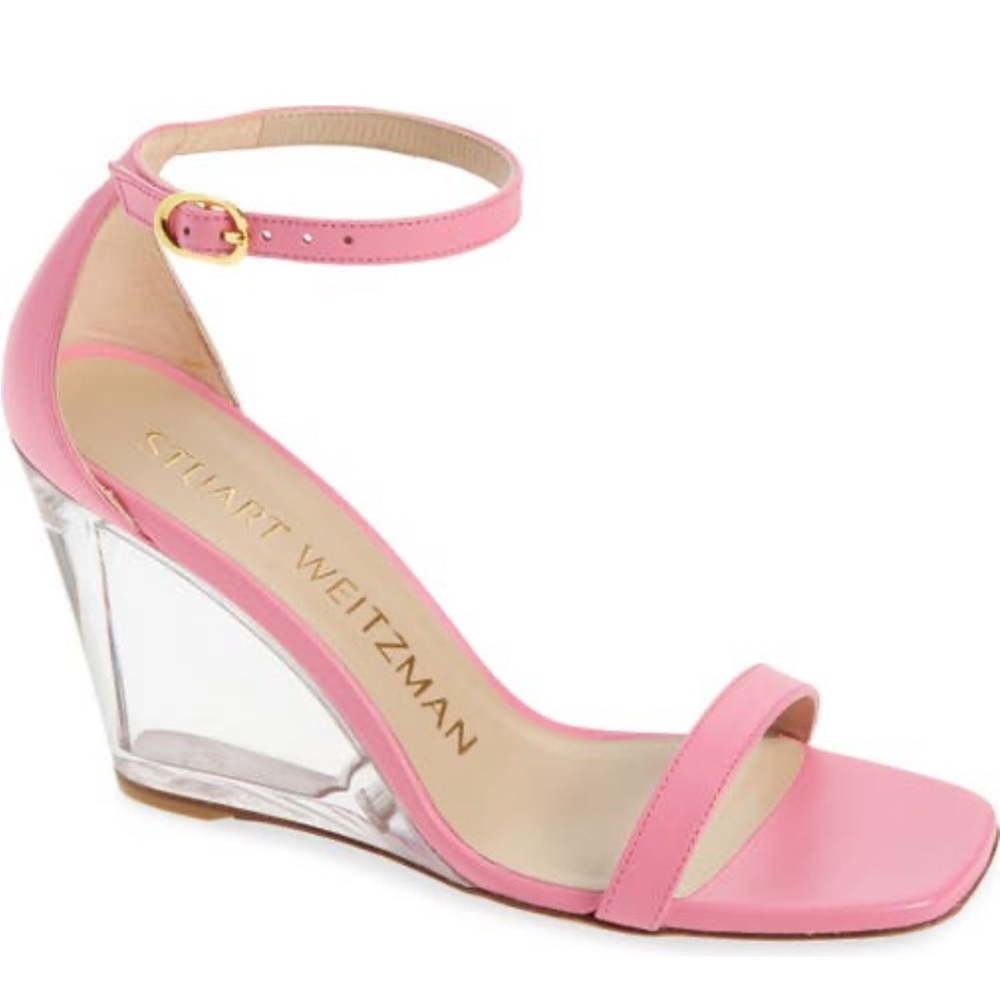 🔥🔥STUART WEITZMAN Lucite Wedge Sandal
